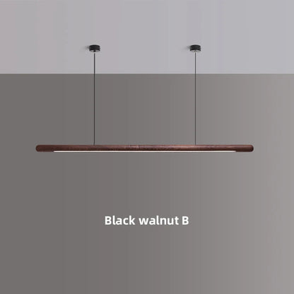 Nordic Solid Wood LED Pendant Lamp Bedroom Kitchen Light Hanging Circular Long Strip Modern Lights for Living Dining Room