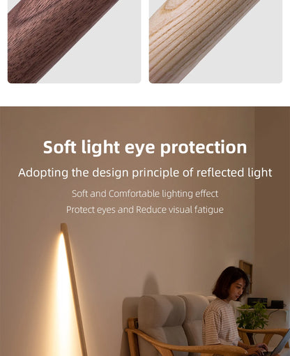 Nordic Black Walnut European Ash Stay Against Wall Floor Lamp Design Bedroom Bedside Living Room Sofa LED Atmosphere Lamp