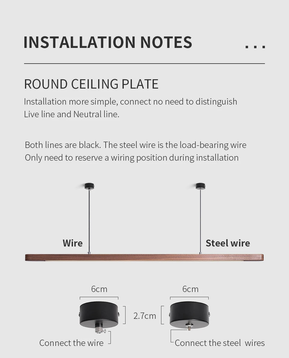 Nordic Wood LED Pendant Lights Modern Oval Long Strip Ceiling Lamp for Restaurant Bar Office Kitchen Dining Living Room