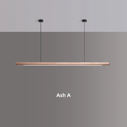 Nordic Solid Wood LED Pendant Lamp Bedroom Kitchen Light Hanging Circular Long Strip Modern Lights for Living Dining Room