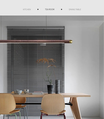 Modern Copper Circular Corner Design Pendant Lights Restaurant Office Dining Room Nordic Style Black Walnut LED Pendant Lamps