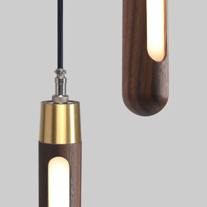 Nordic Style Led Long Strip Solid Wood Pendant Lights Bedroom Bedside Hanging Lamp Fashion Design Living Room Ceiling Lights