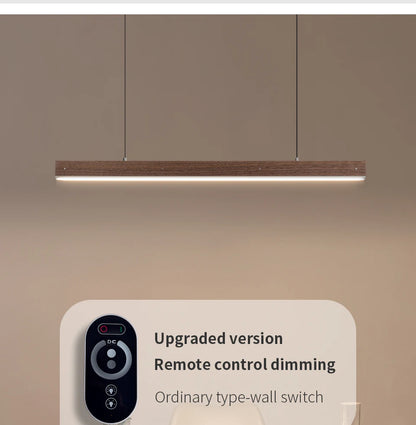 Customized 3m Length Solid Wood LED long Hang Lamp industrial style office bar Kitchen living room Alloy Pendant Light