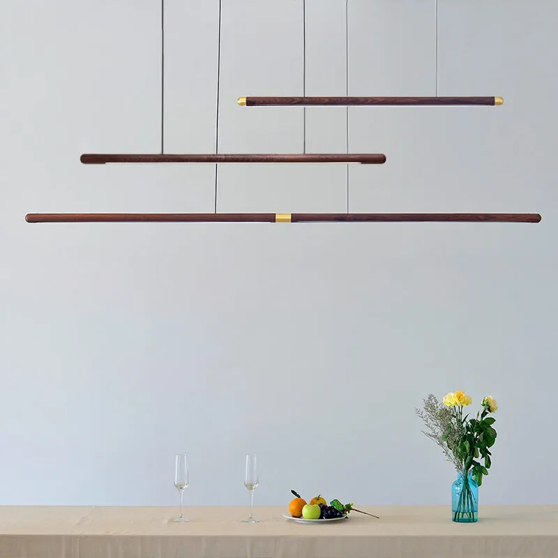 Modern Copper Circular Corner Design Pendant Lights Restaurant Office Dining Room Nordic Style Black Walnut LED Pendant Lamps