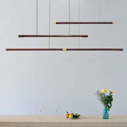 Modern Copper Circular Corner Design Pendant Lights Restaurant Office Dining Room Nordic Style Black Walnut LED Pendant Lamps