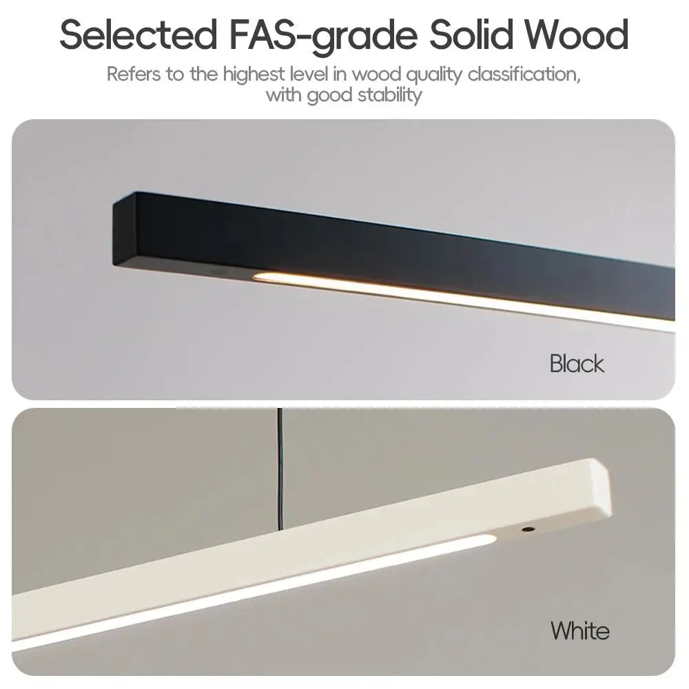 LED Hand Sweep Sensor Pendant Light Black/White Wood Hand Scan Hanging Lamps Pine Material
