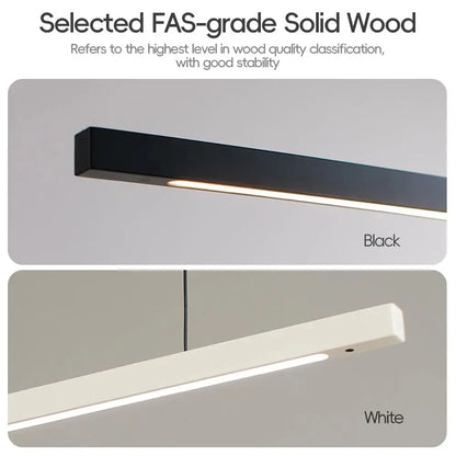 LED Hand Sweep Sensor Pendant Light Black/White Wood Hand Scan Hanging Lamps Pine Material