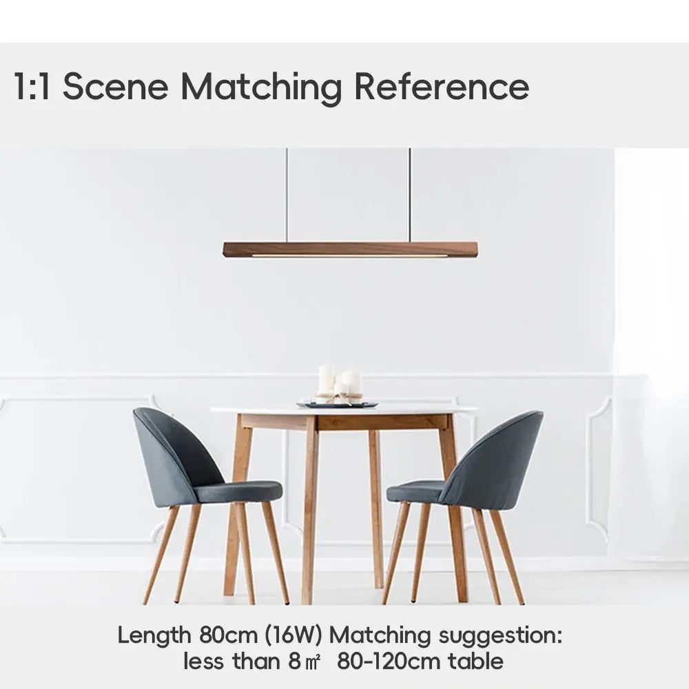 LED Hand Sweep Sensor Pendant Light Black Walnut Wood Modern Hanging Lamps for Dining Living Room Kitchen Office Celling Lamp