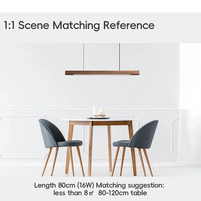 LED Hand Sweep Sensor Pendant Light Black Walnut Wood Modern Hanging Lamps for Dining Living Room Kitchen Office Celling Lamp