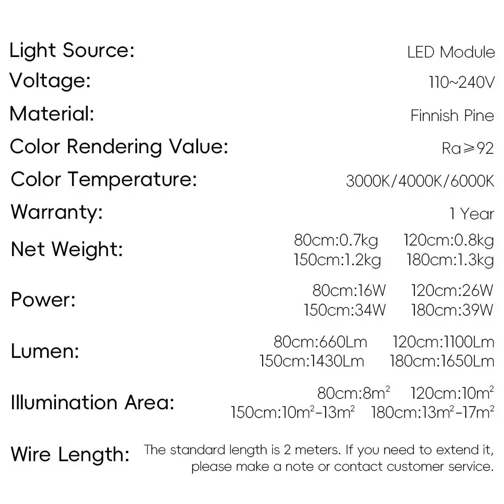 LED Hand Sweep Sensor Pendant Light Black/White Wood Hand Scan Hanging Lamps Pine Material