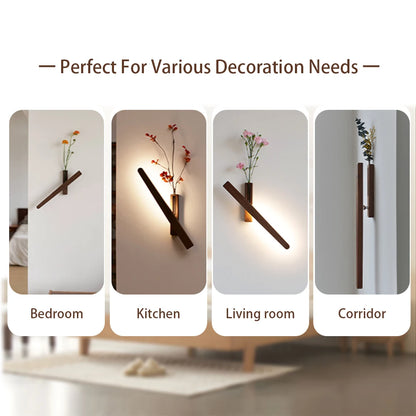 LED Wood Flower Wall Lamp Magnetic Night Light 360° Rotation Rechargeable Room Decoration Wood Flower Atmosphere Wall Lamp