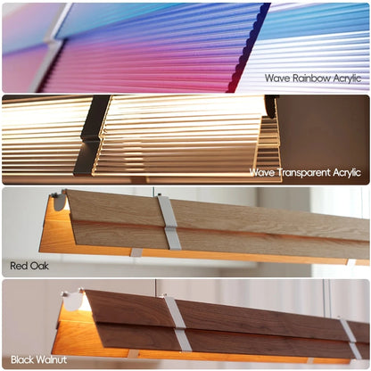 Rainbow Pendant Light LED Acrylic Wide face Combination Pendant Lamp Dimmable Decorative Linear Chandelier