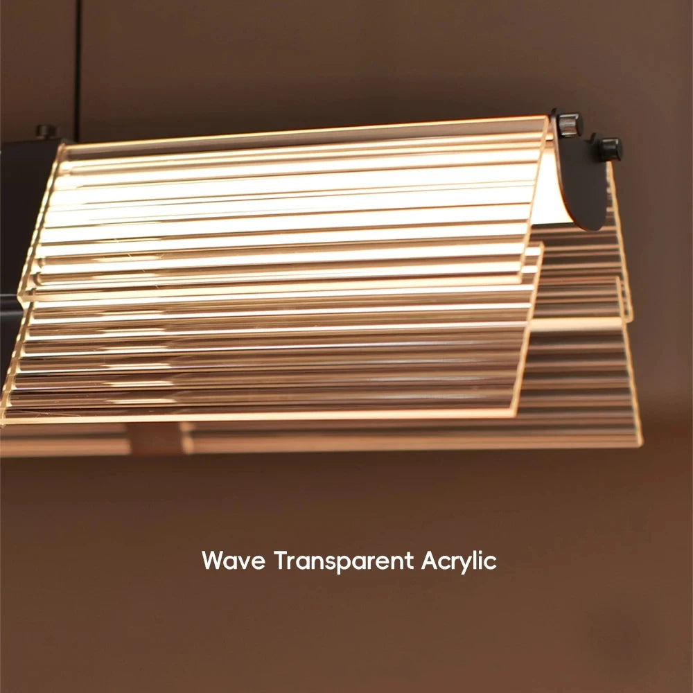 Rainbow Pendant Light LED Acrylic Wide face Combination Pendant Lamp Dimmable Decorative Linear Chandelier