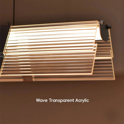 Rainbow Pendant Light LED Acrylic Wide face Combination Pendant Lamp Dimmable Decorative Linear Chandelier
