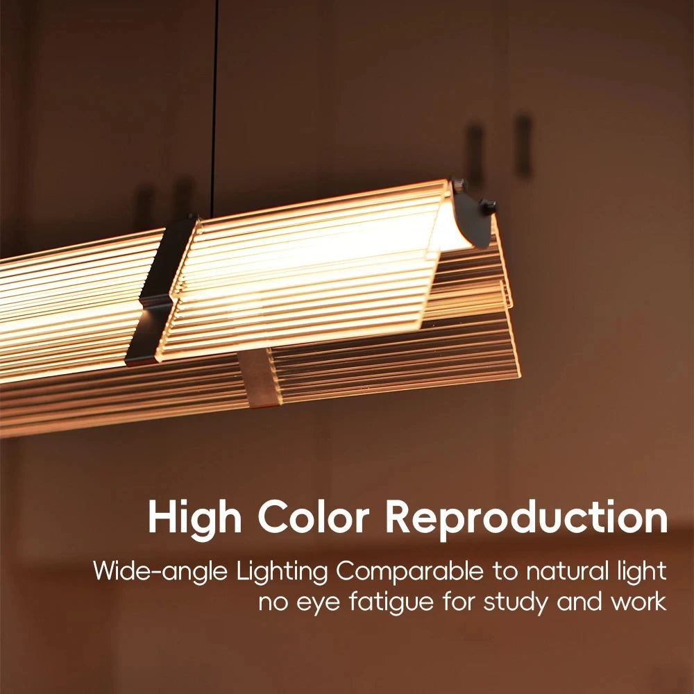 Rainbow Pendant Light LED Acrylic Wide face Combination Pendant Lamp Dimmable Decorative Linear Chandelier