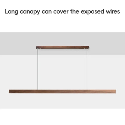 LED Hand Sweep Sensor Pendant Light Black Walnut Wood Modern Hanging Lamps for Dining Living Room Kitchen Office Celling Lamp