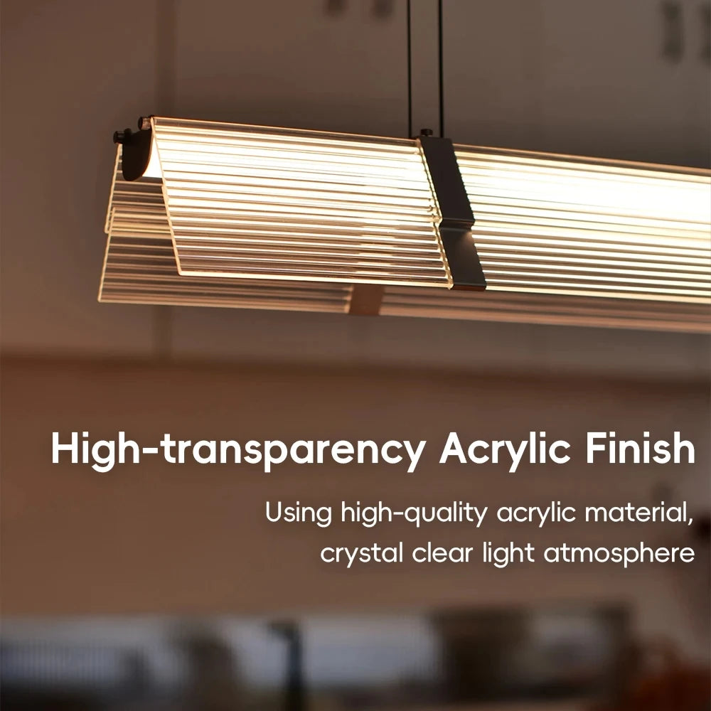 Rainbow Pendant Light LED Acrylic Wide face Combination Pendant Lamp Dimmable Decorative Linear Chandelier