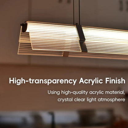 Rainbow Pendant Light LED Acrylic Wide face Combination Pendant Lamp Dimmable Decorative Linear Chandelier