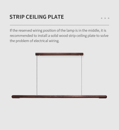 Nordic Solid Wood LED Pendant Lamp Bedroom Kitchen Light Hanging Circular Long Strip Modern Lights for Living Dining Room