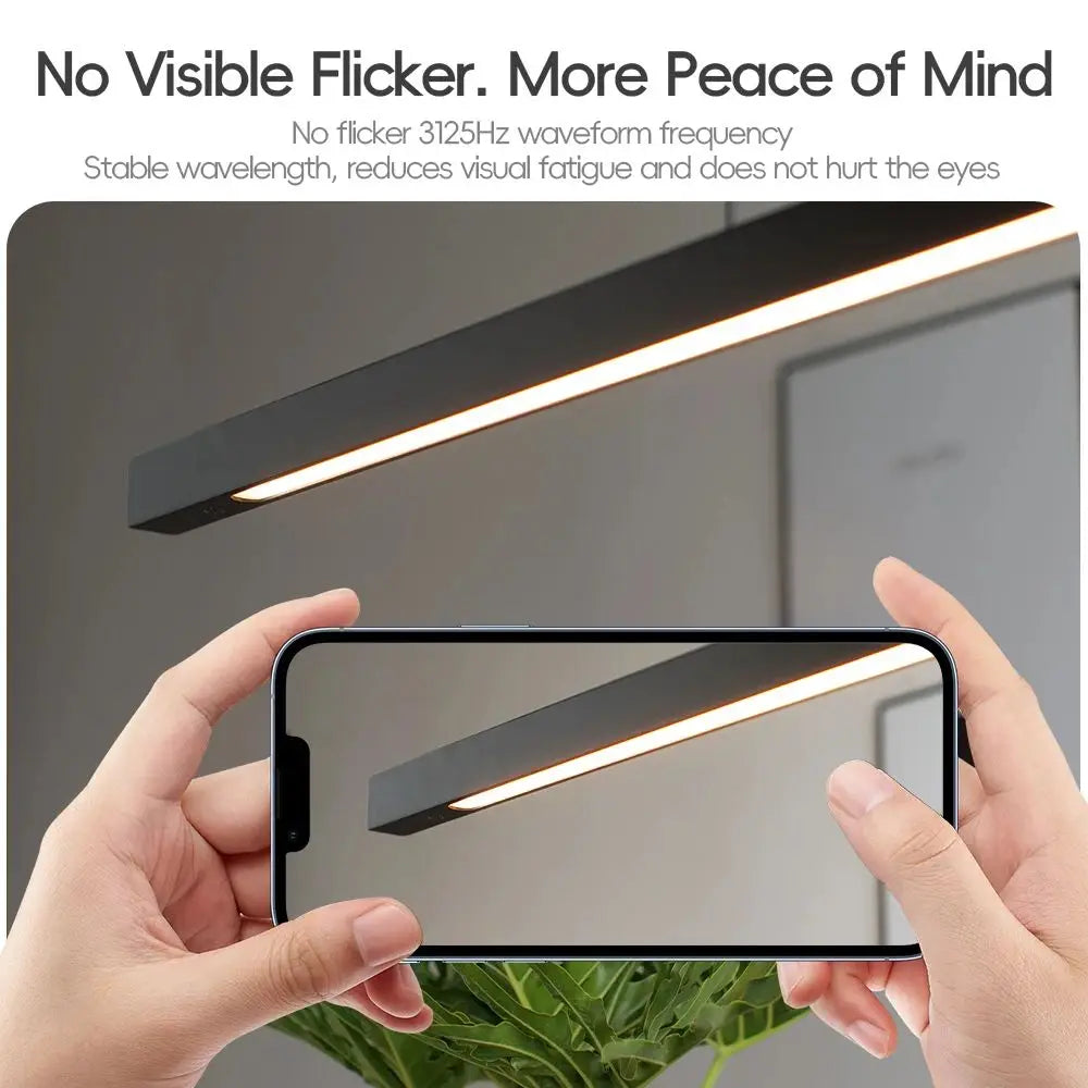 LED Hand Sweep Sensor Pendant Light Black/White Wood Hand Scan Hanging Lamps Pine Material