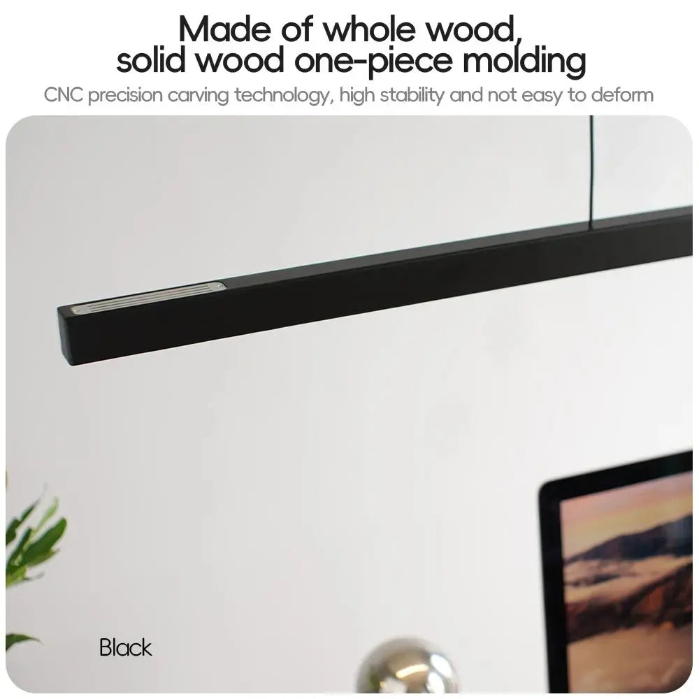 LED Hand Sweep Sensor Pendant Light Black/White Wood Hand Scan Hanging Lamps Pine Material