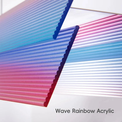 Rainbow Pendant Light LED Acrylic Wide face Combination Pendant Lamp Dimmable Decorative Linear Chandelier