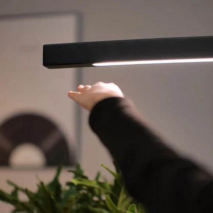 LED Hand Sweep Sensor Pendant Light Black/White Wood Hand Scan Hanging Lamps Pine Material