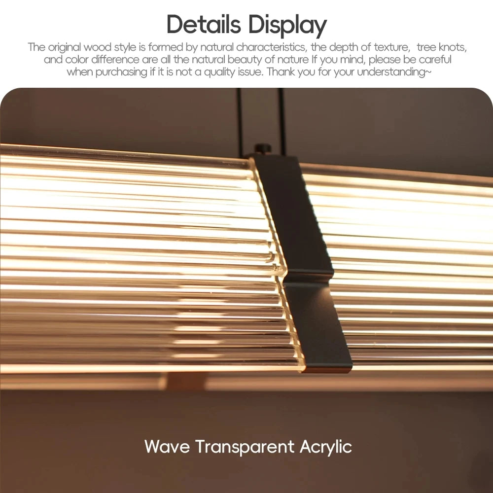 Rainbow Pendant Light LED Acrylic Wide face Combination Pendant Lamp Dimmable Decorative Linear Chandelier