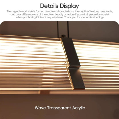 Rainbow Pendant Light LED Acrylic Wide face Combination Pendant Lamp Dimmable Decorative Linear Chandelier