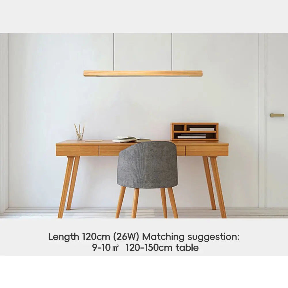 LED Hand Sweep Sensor Pendant Light Black Walnut Wood Modern Hanging Lamps for Dining Living Room Kitchen Office Celling Lamp