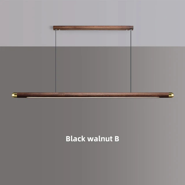 Modern Copper Circular Corner Design Pendant Lights Restaurant Office Dining Room Nordic Style Black Walnut LED Pendant Lamps