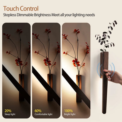LED Wood Flower Wall Lamp Magnetic Night Light 360° Rotation Rechargeable Room Decoration Wood Flower Atmosphere Wall Lamp