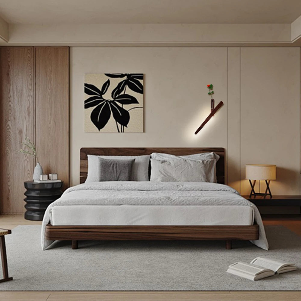 LED Wood Flower Wall Lamp Magnetic Night Light 360° Rotation Rechargeable Room Decoration Wood Flower Atmosphere Wall Lamp