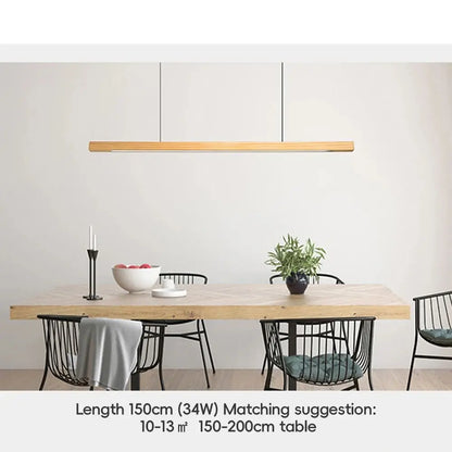 LED Hand Sweep Sensor Pendant Light Black Walnut Wood Modern Hanging Lamps for Dining Living Room Kitchen Office Celling Lamp