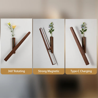 LED Wood Flower Wall Lamp Magnetic Night Light 360° Rotation Rechargeable Room Decoration Wood Flower Atmosphere Wall Lamp