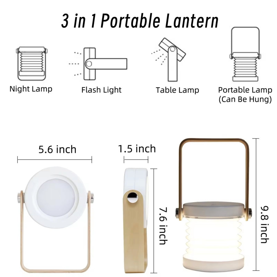 New Creative LED Light Reading Lamp Portable Lantern Lamp Telescopic Folding Led Table Lamp USB Charging