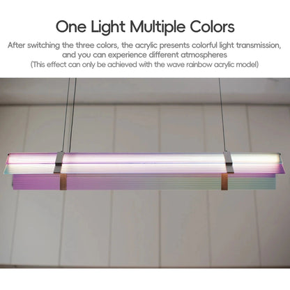 Rainbow Pendant Light LED Acrylic Wide face Combination Pendant Lamp Dimmable Decorative Linear Chandelier
