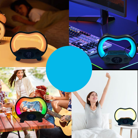 15W 6-In-1 Wireless Charging Night Light Speaker