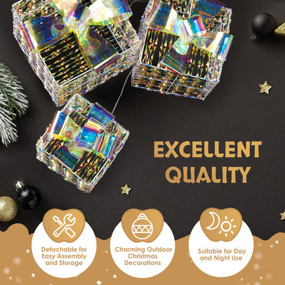 3pcs 7.5in-6.3in-5in Colorful Gift Box, Christmas Lighting Gift Box